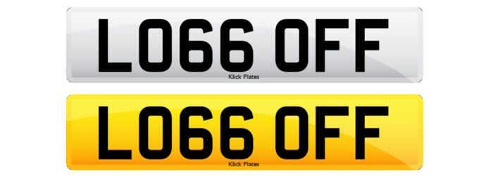 LO66OFF REPLACEMENT NUMBER PLATES