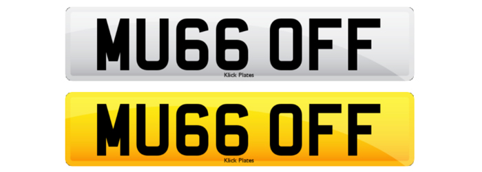 MU66OFF REPLACEMENT NUMBER PLATES